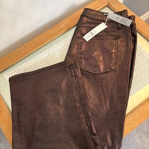 Chico's NWT Brown Metallic 5-Pocket Jeans Size 1.5 Chico's or 10R US